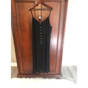 Kori Plus Women's Size XL Cropped Wide Leg Jumpsuit Adjustable Straps Black